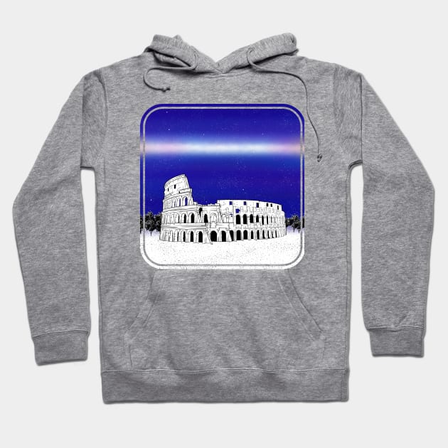 Colosseum black and white illustration Hoodie by mailboxdisco